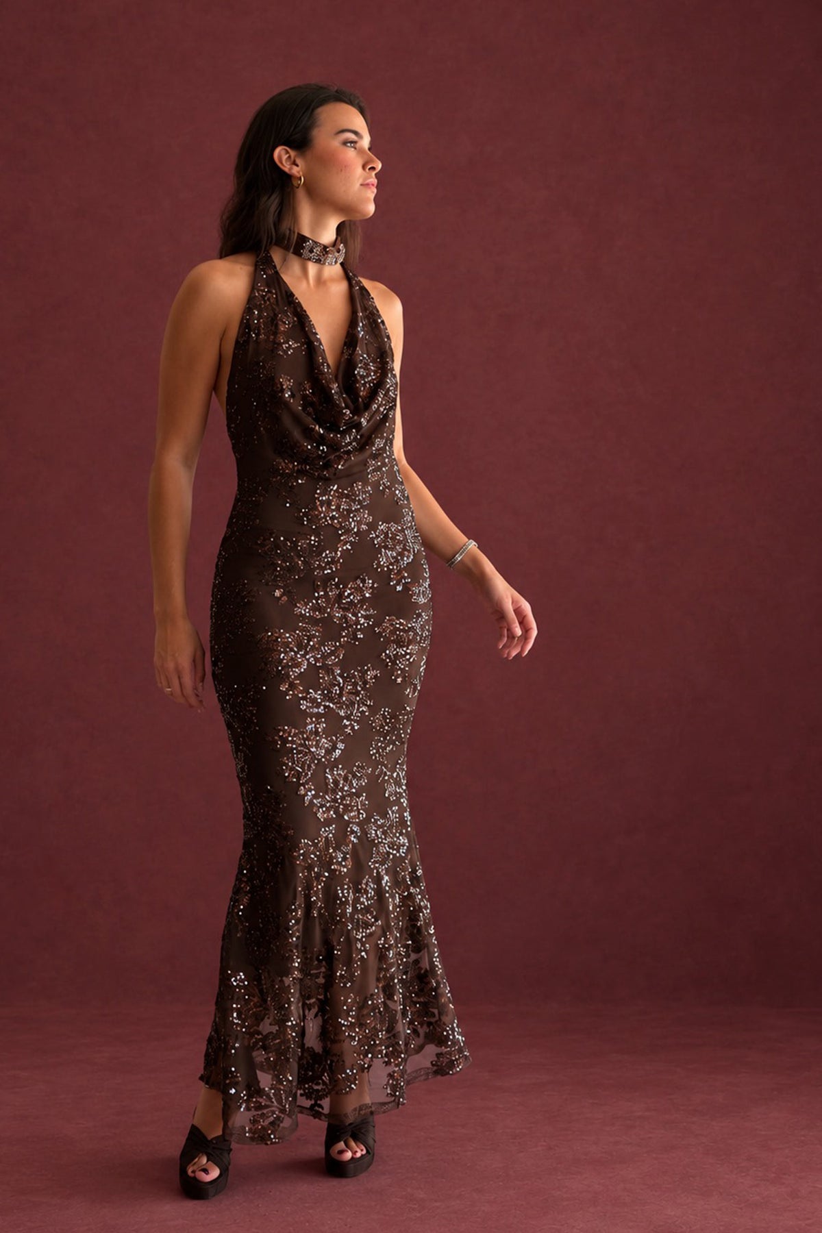 VESTIDO TERCIOPELO FLOCADO MAR