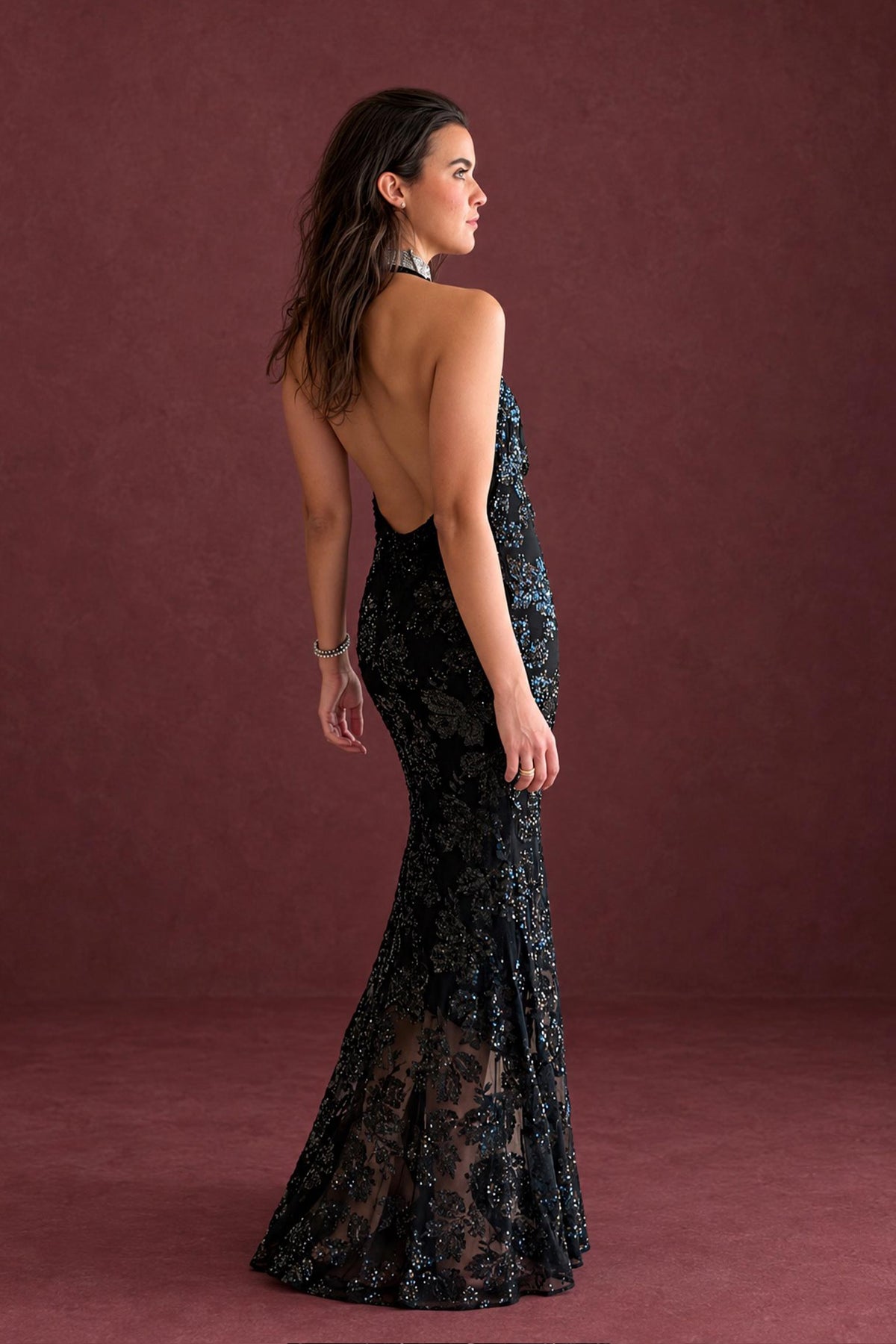 VESTIDO TERCIOPELO FLOCADO MAR