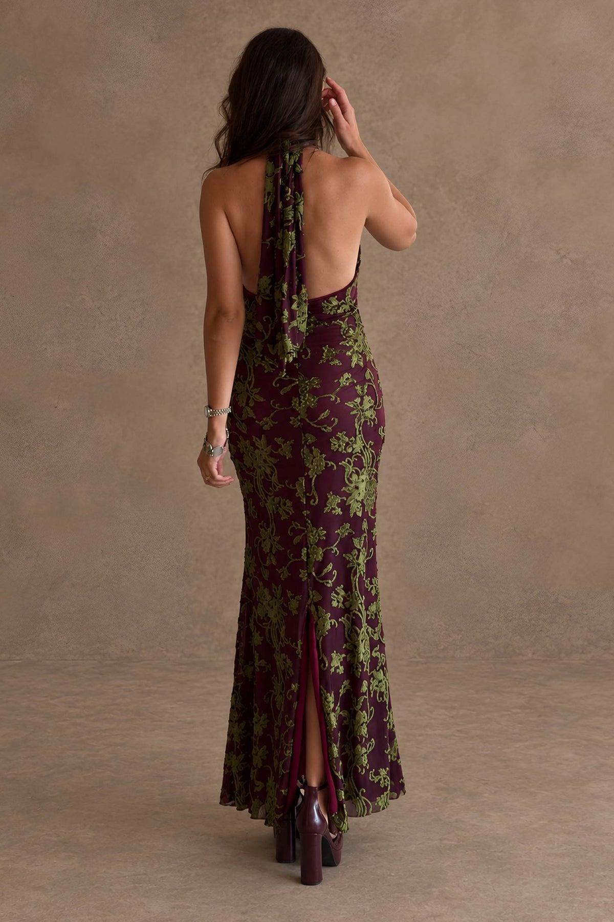 VESTIDO TERCIOPELO FLOCADO ROUGE