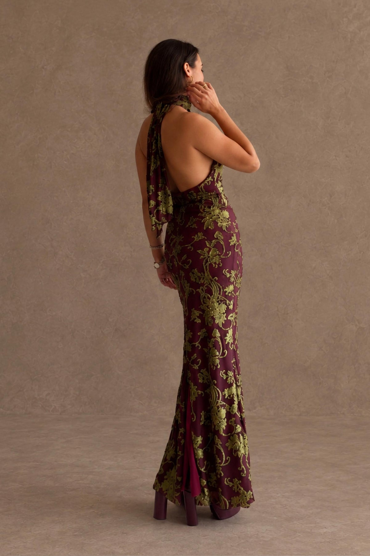 VESTIDO TERCIOPELO FLOCADO ROUGE
