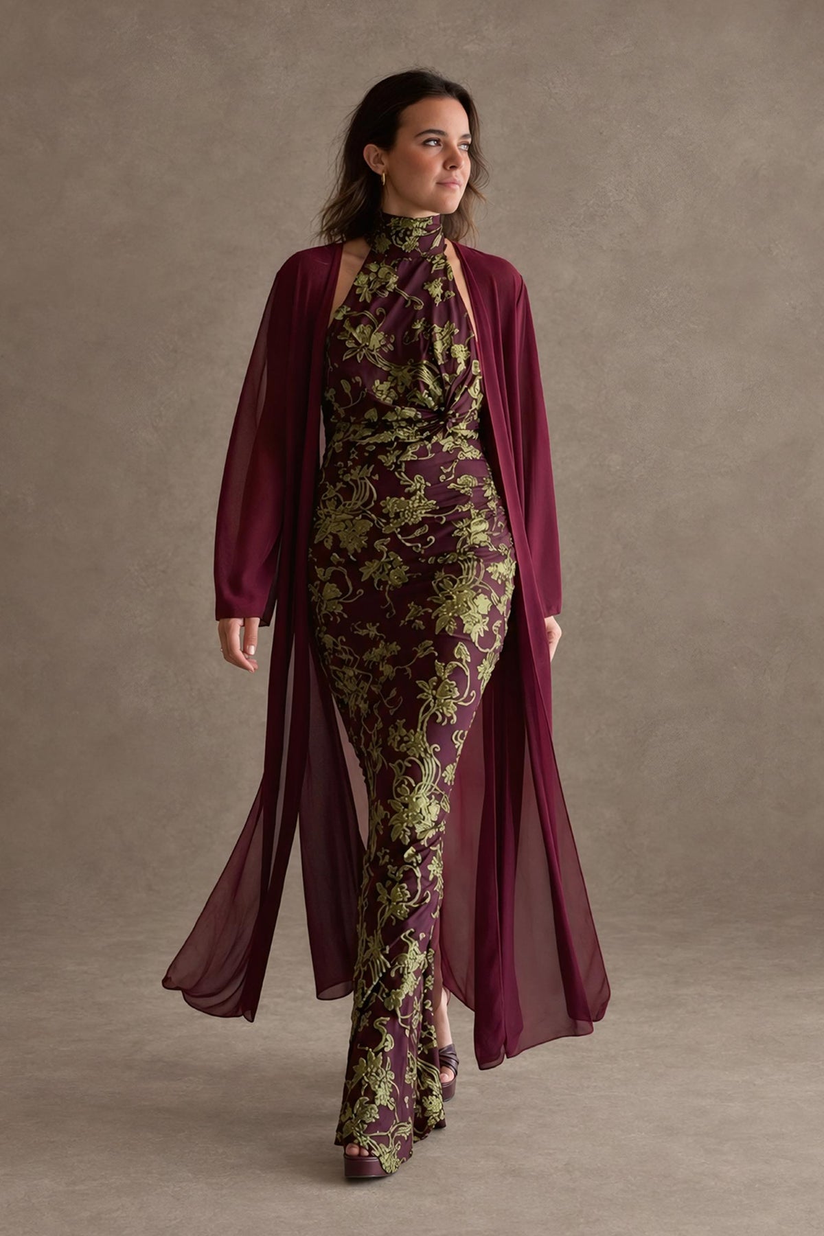 VESTIDO TERCIOPELO FLOCADO ROUGE
