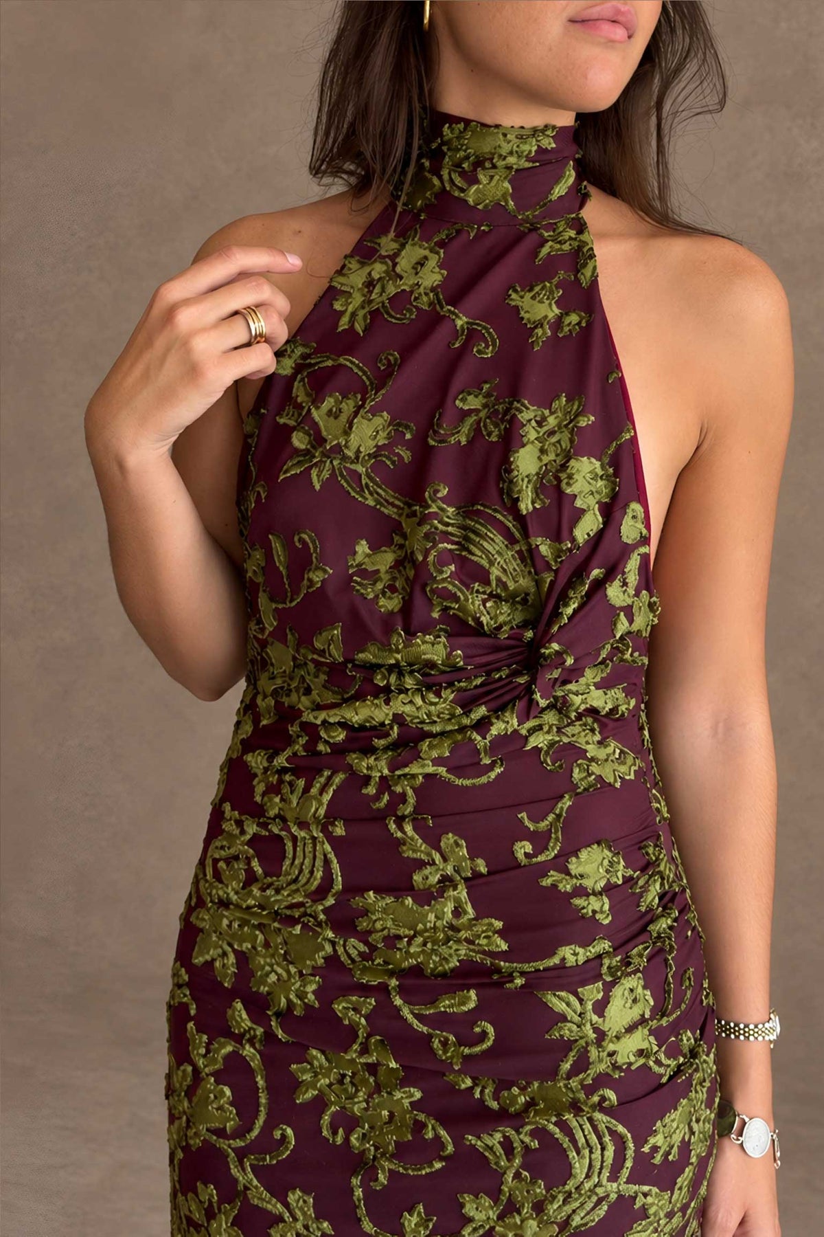 VESTIDO TERCIOPELO FLOCADO ROUGE