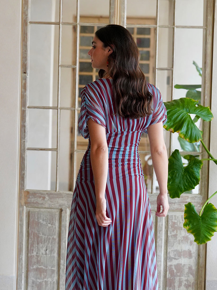 Vestido Midi de Rayas