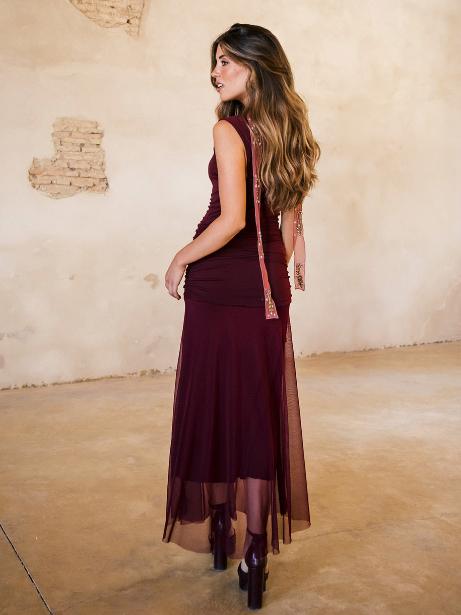 Vestido de gasa de invitada