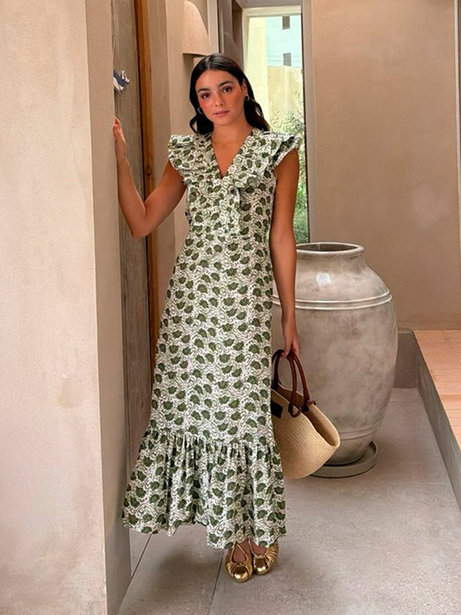 VESTIDO VOLANTE ESTAMPADO