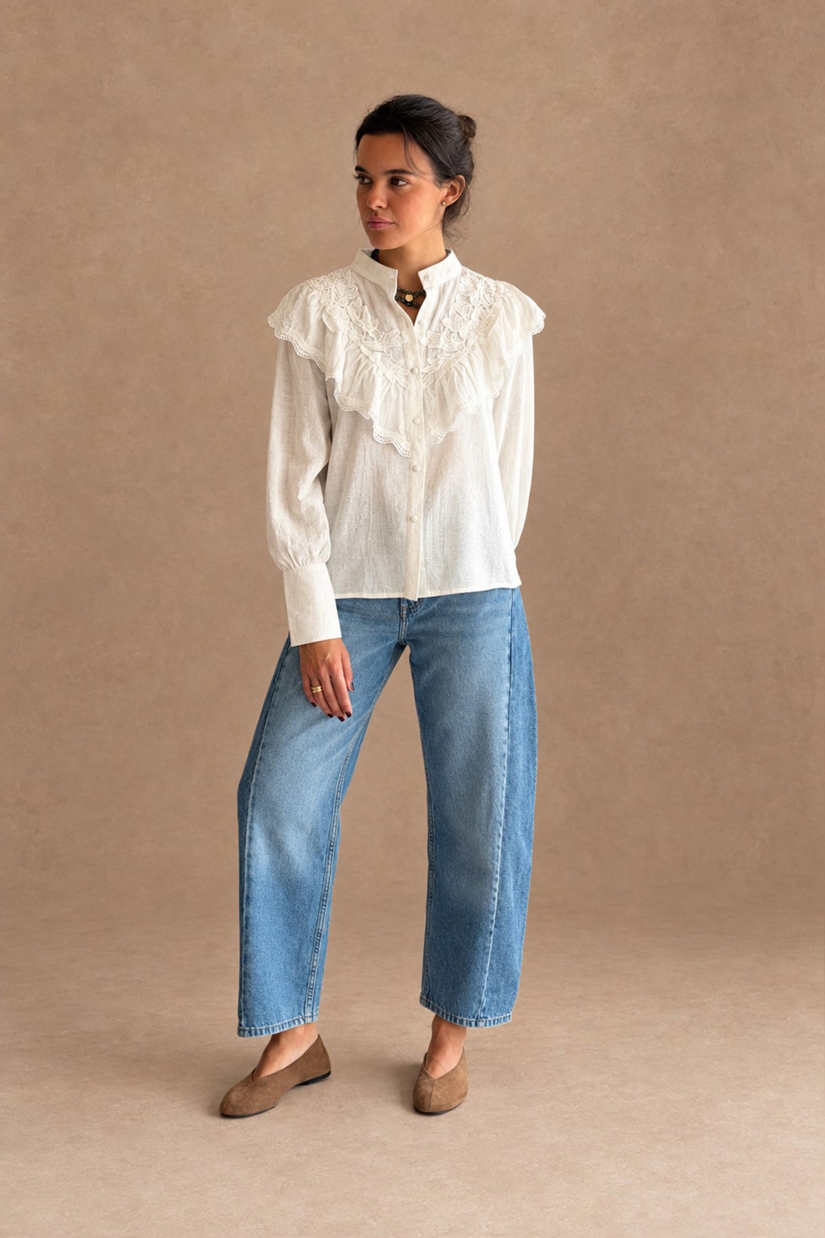 CAMISA VOLANTE PUNTILLA