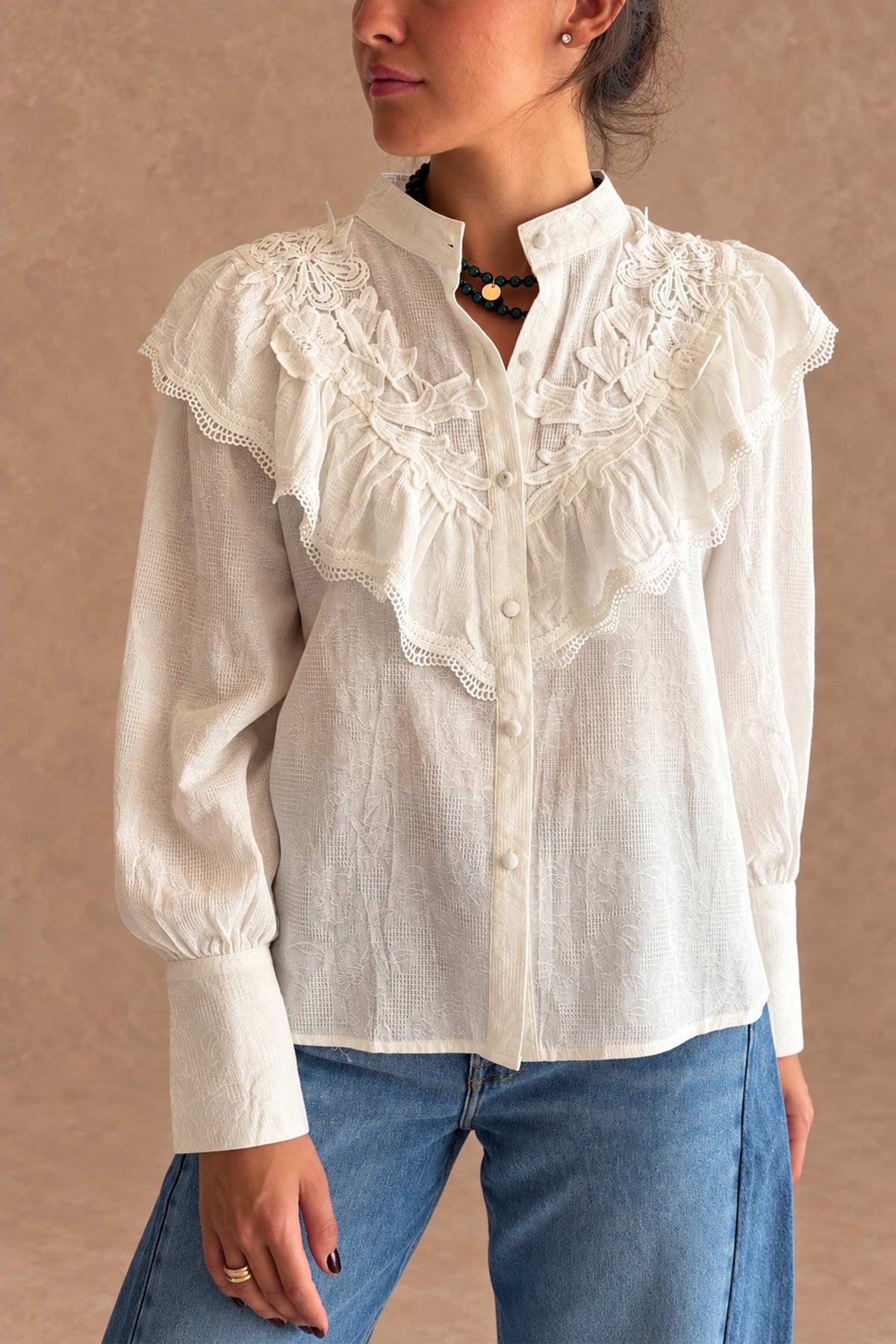 CAMISA VOLANTE PUNTILLA